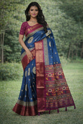 AN EXCELLENT ethnic saree featuring a rich woven