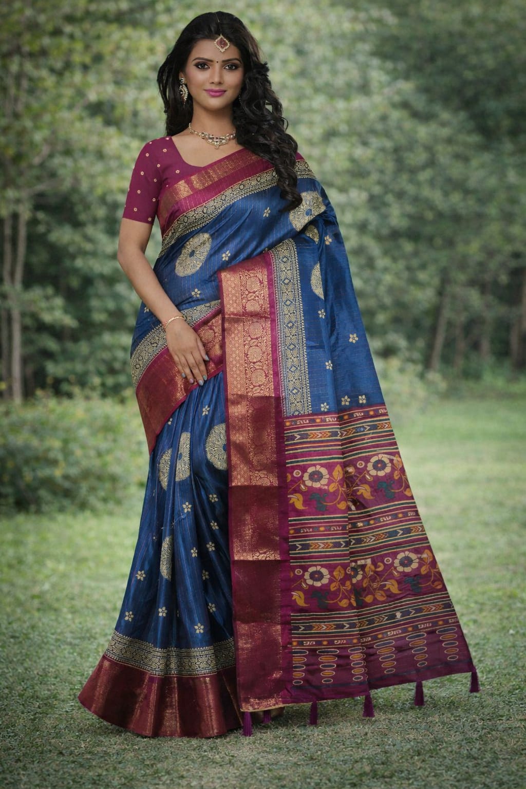 AN EXCELLENT ethnic saree featuring a rich woven