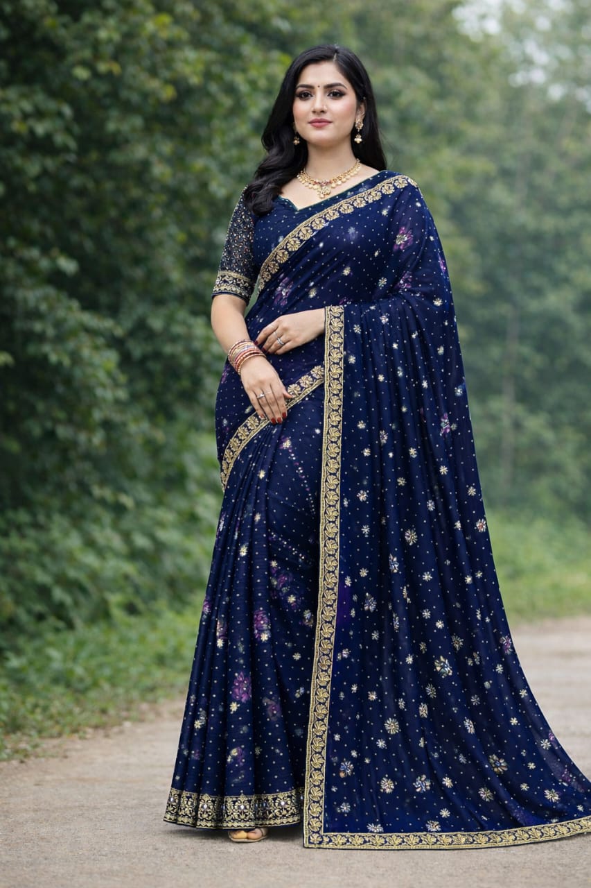 Embellished and elegant  sarees features