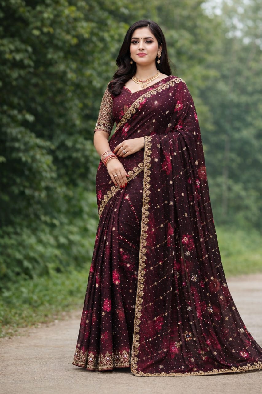 Embellished and elegant  sarees features