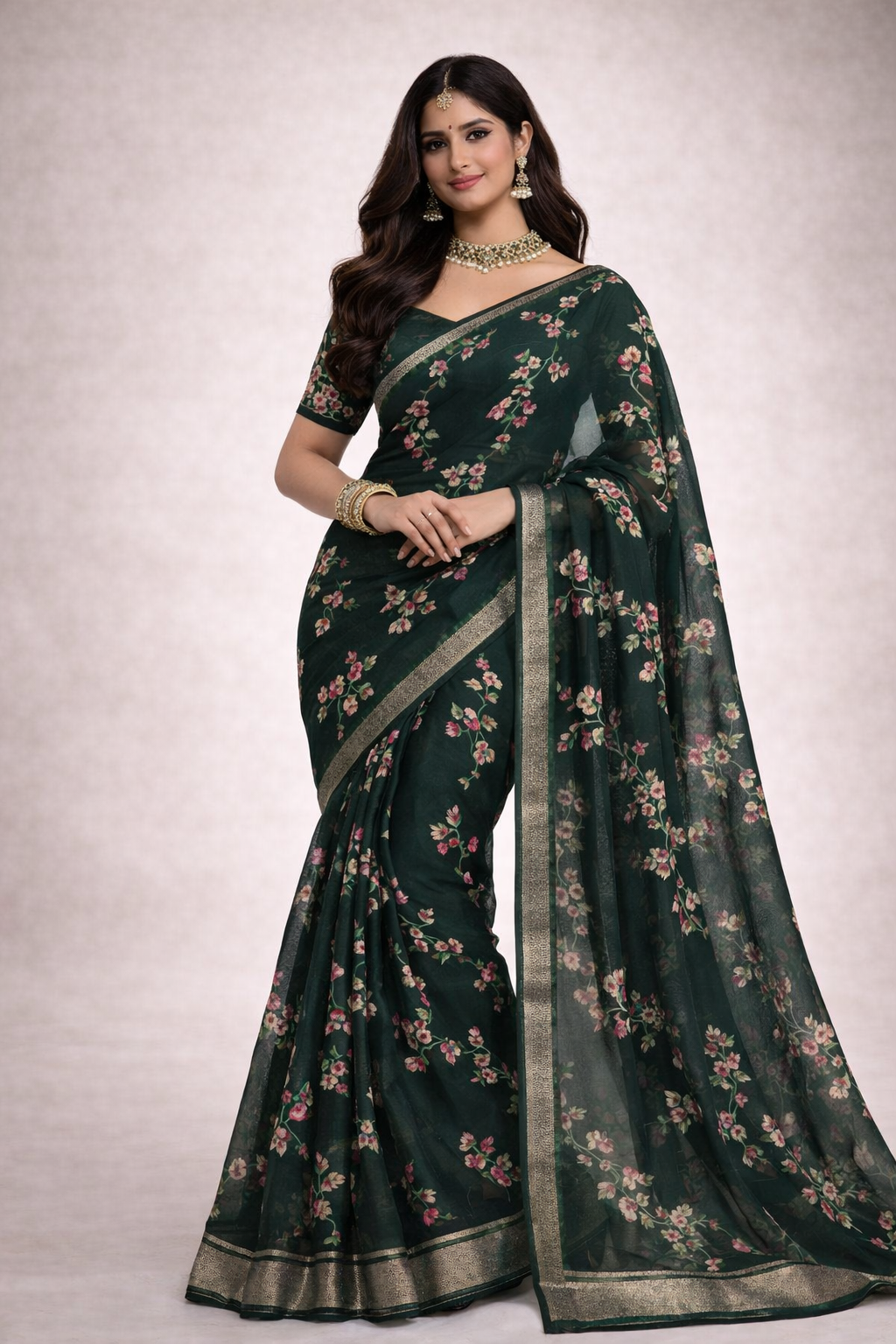 Sankranti Simple Partywear Saree