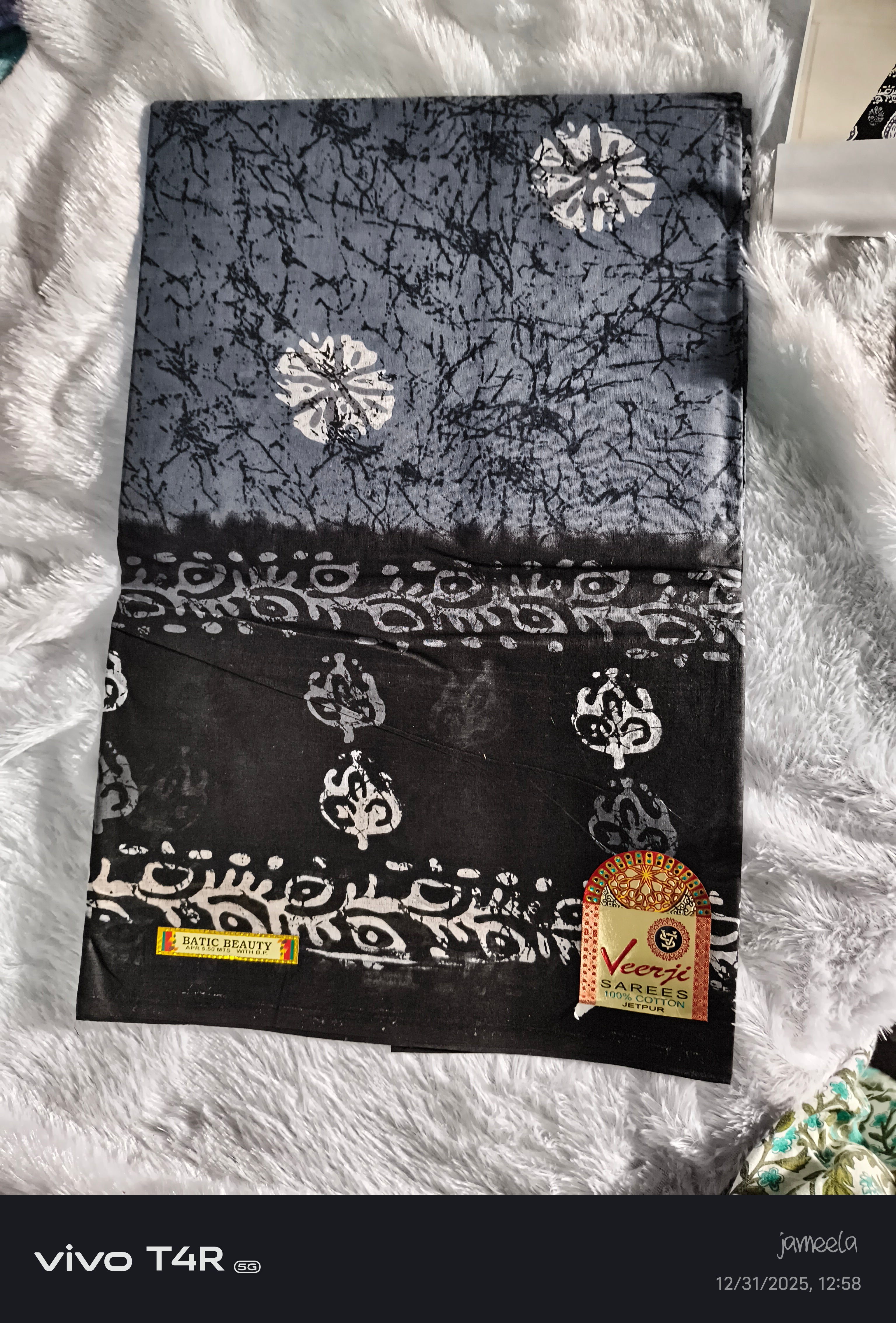 Bandhani Print pure cotton Saree –in  Dual Tone