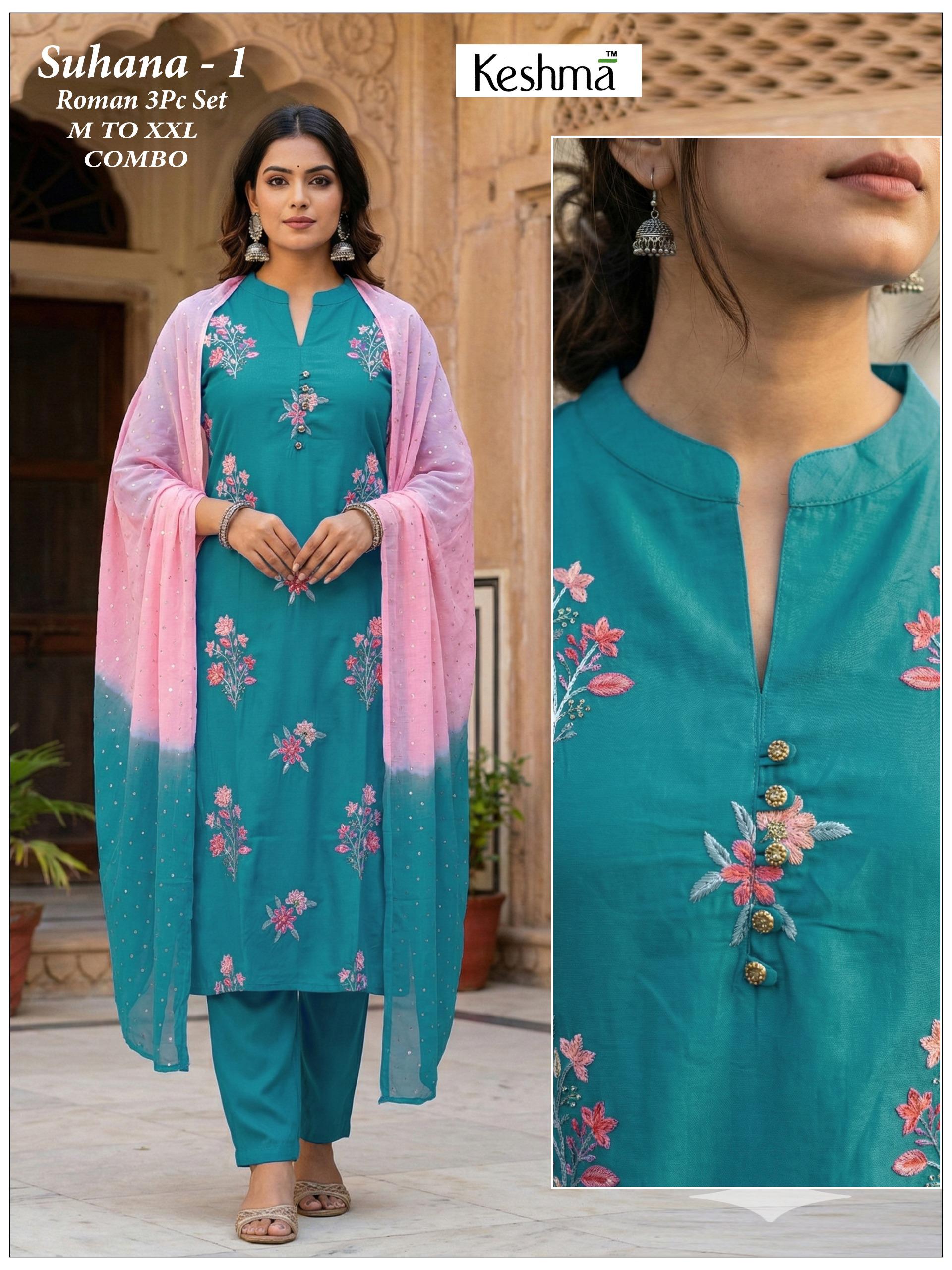 Suhana-1 Roman 3Pc Set – M to XXL (Combo