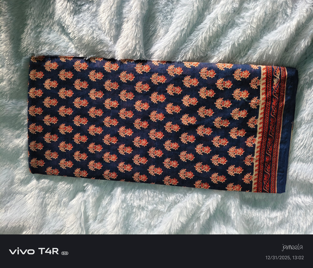Handblock Style Cotton Fabric – Sarees