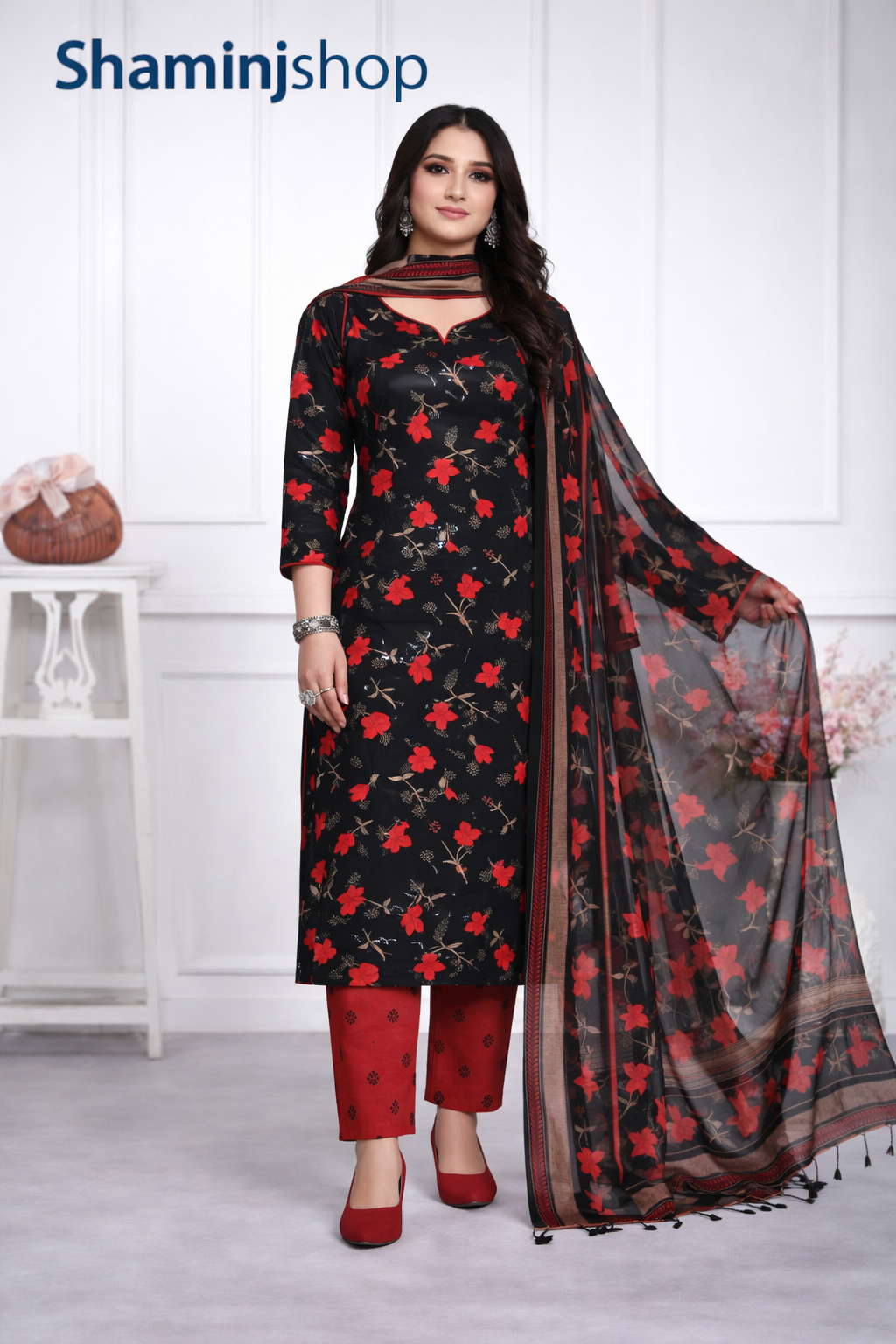 Pure cotton Stiched 3piec set