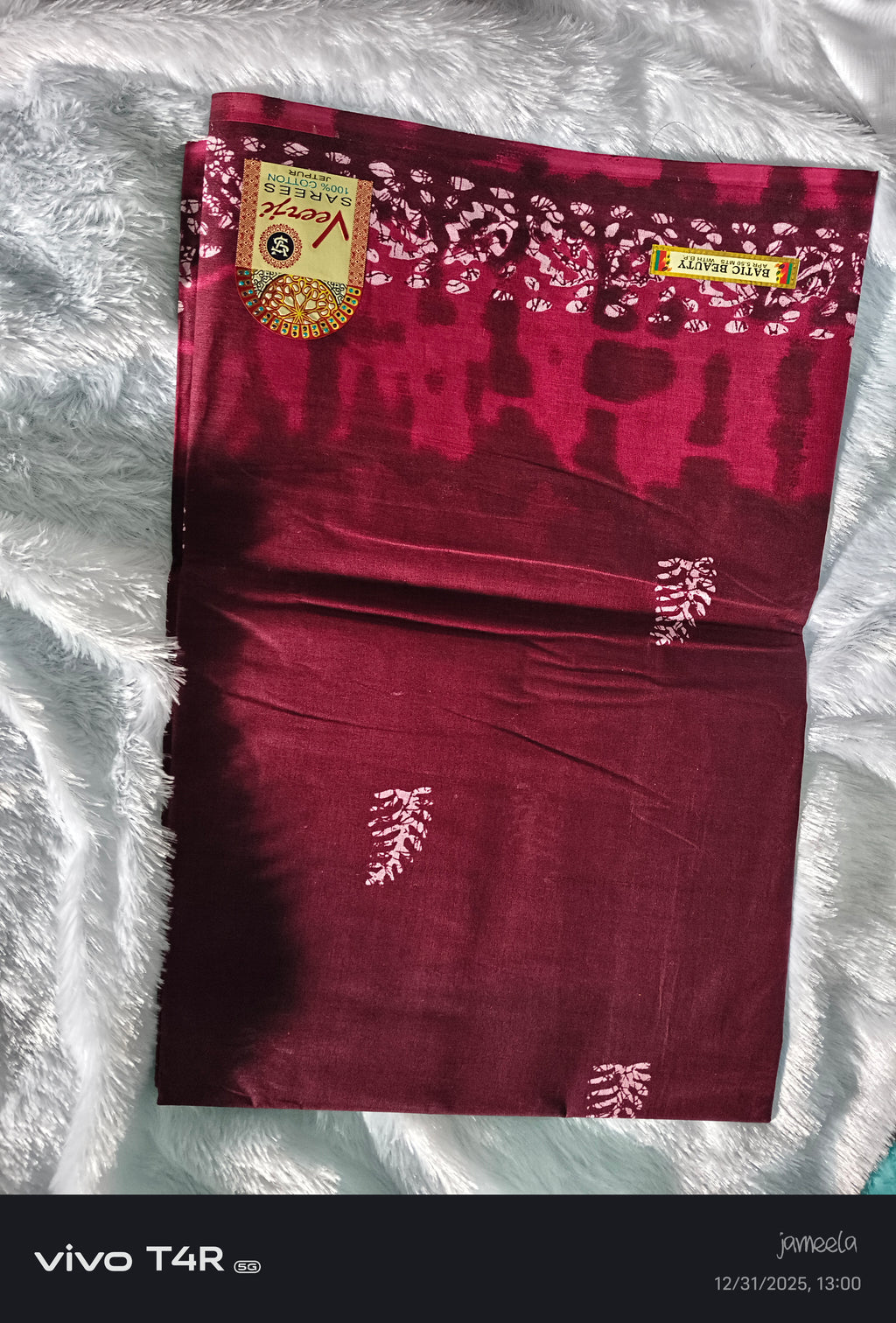 Bandhani Print pure cotton Saree –in  Dual Tone