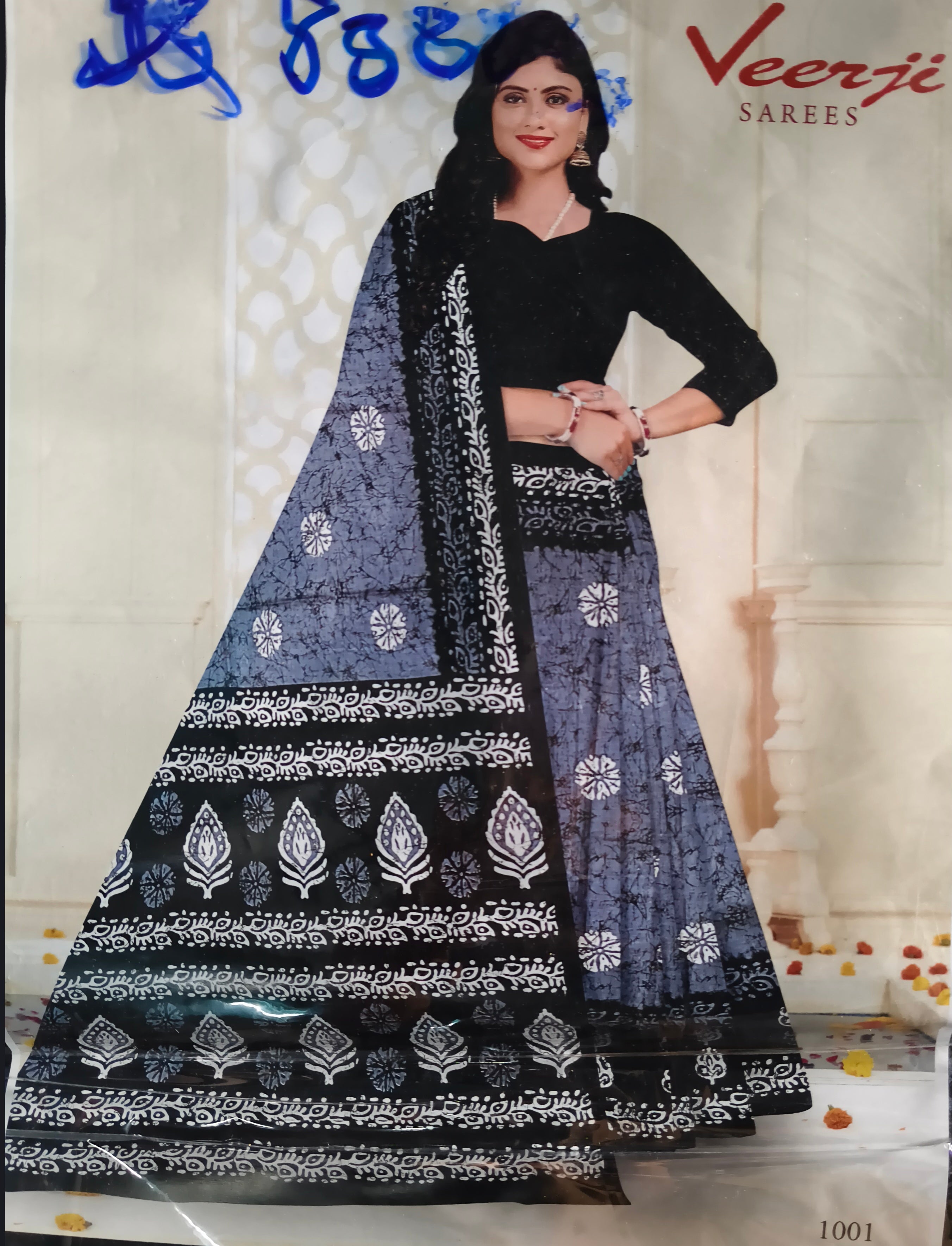 Bandhani Print pure cotton Saree –in  Dual Tone