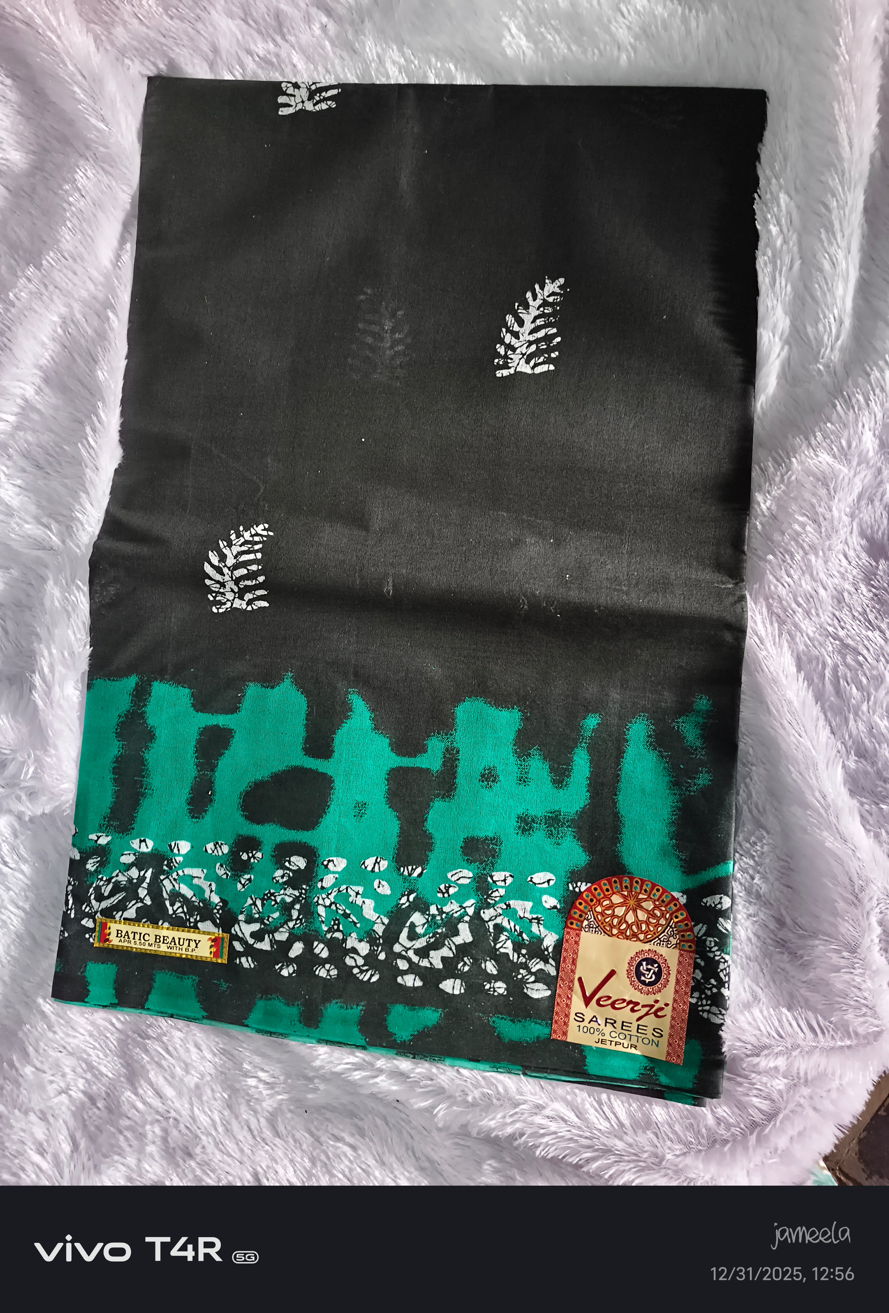 Bandhani Print pure cotton Saree –in  Dual Tone