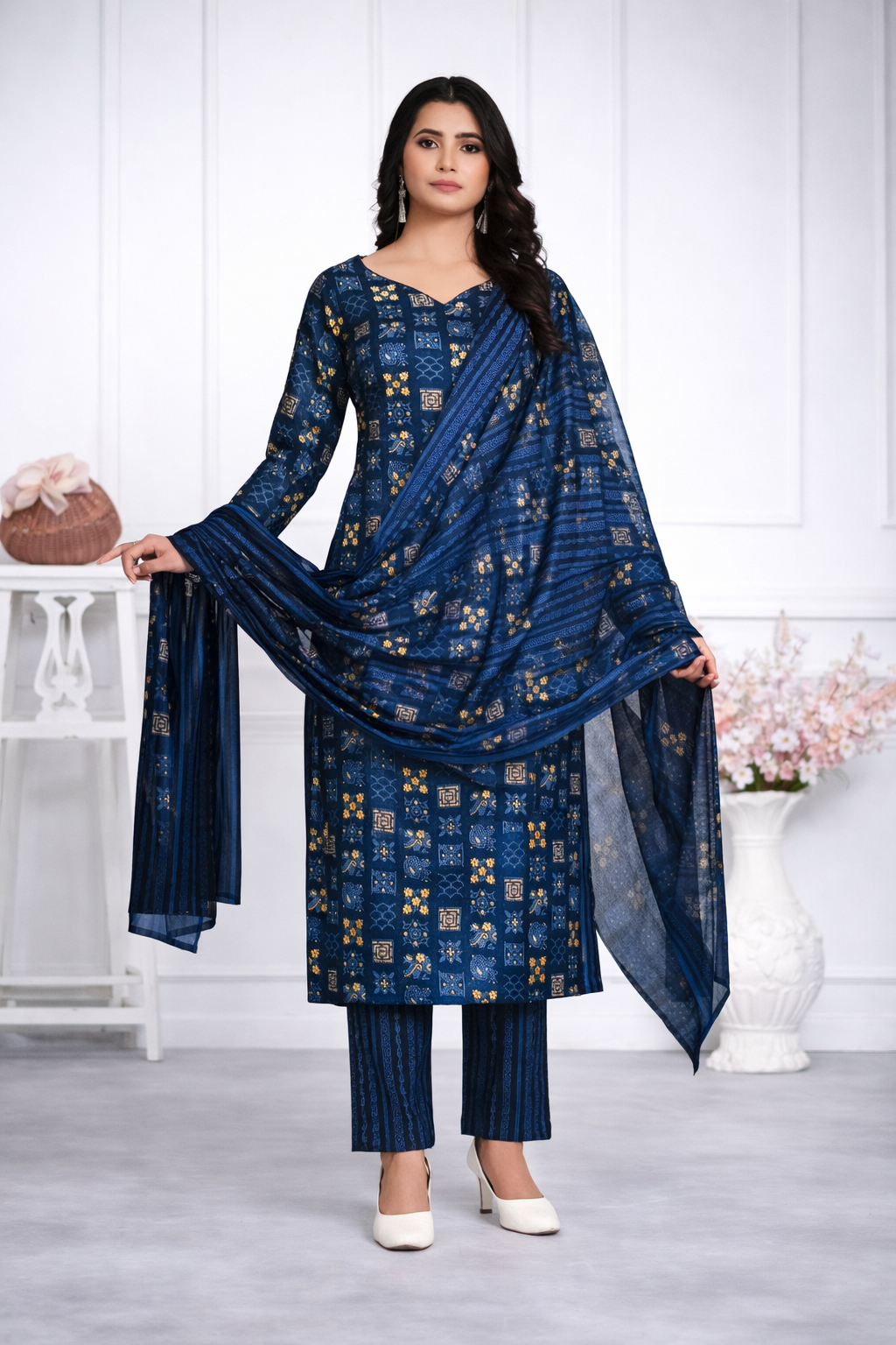 Pure cotton Stiched 3piec set