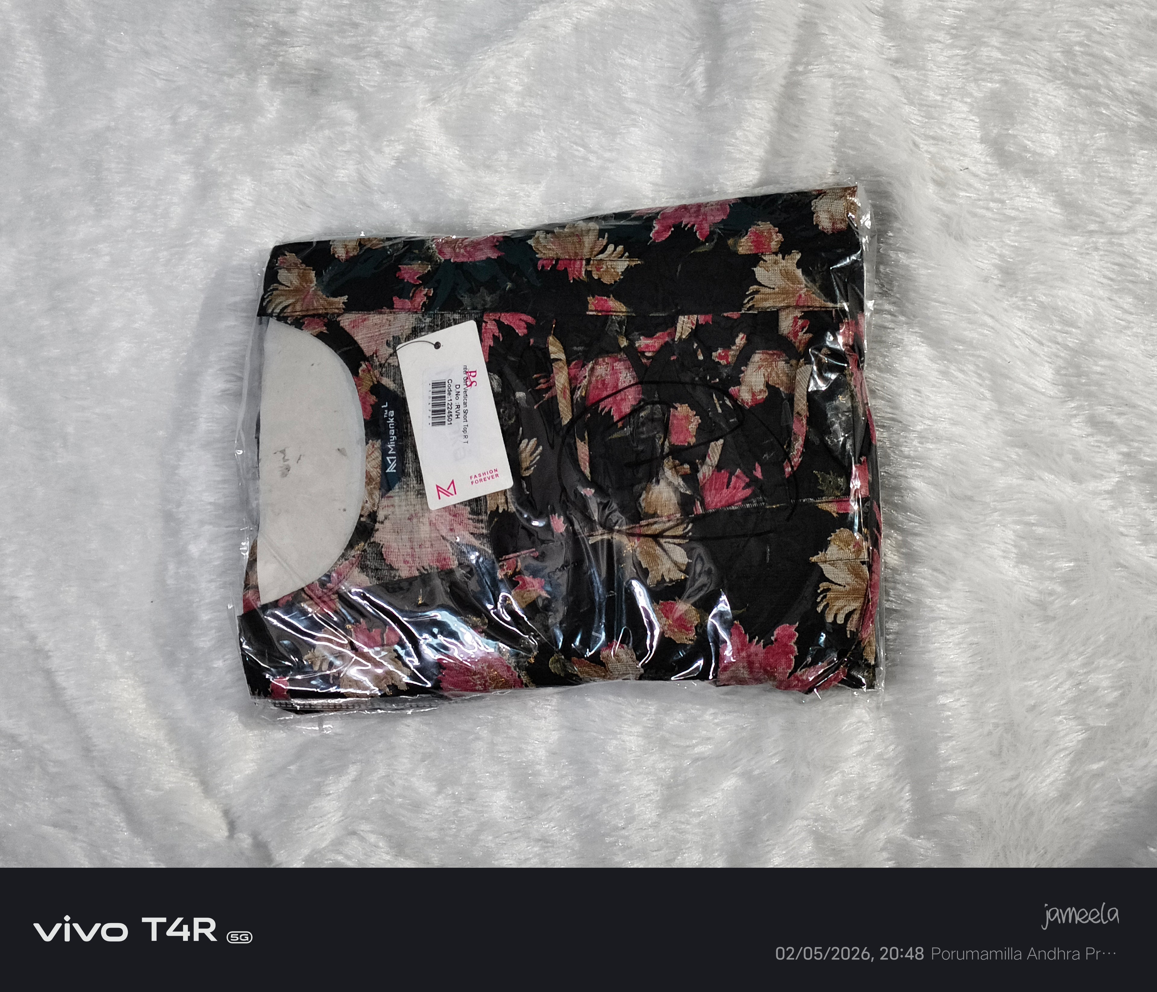 Elegant Black Floral Lace-Up Dress