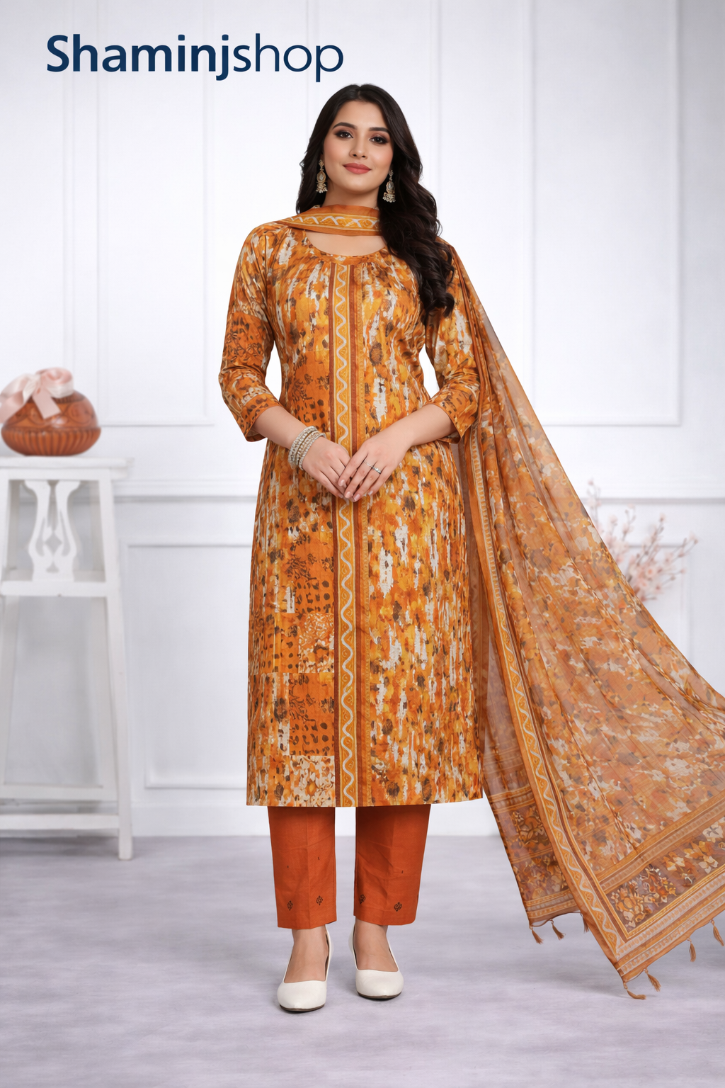 Pure cotton Stiched 3piec set