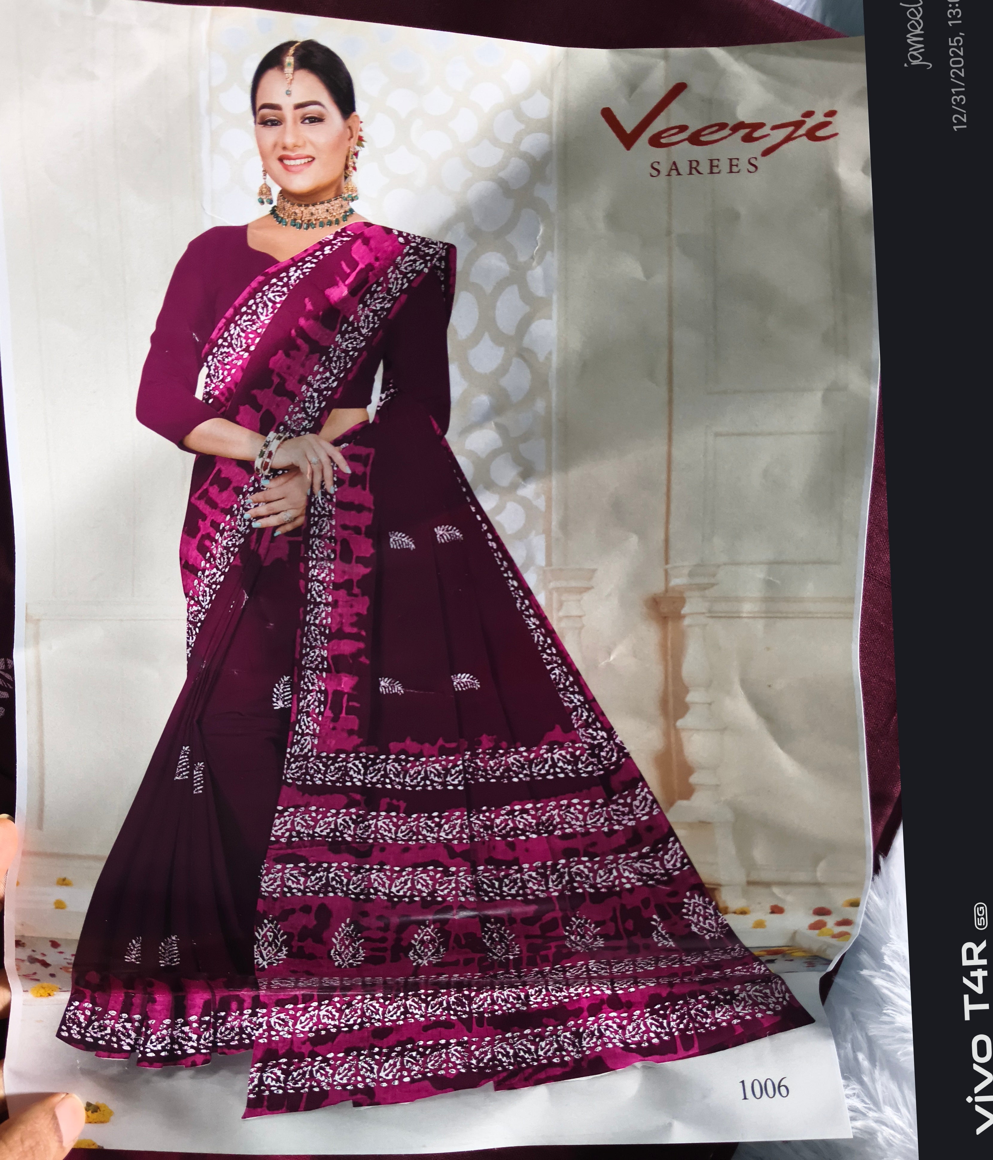 Bandhani Print pure cotton Saree –in  Dual Tone