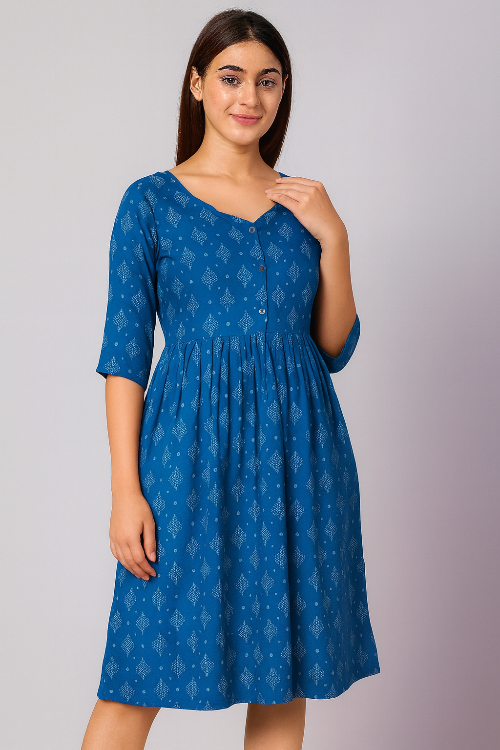 Rayon dots flower kurti